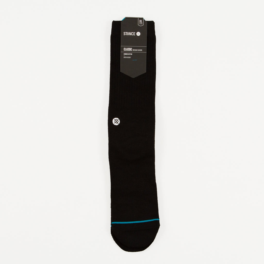 STANCE Icon Classic Crew Socks in BLACK