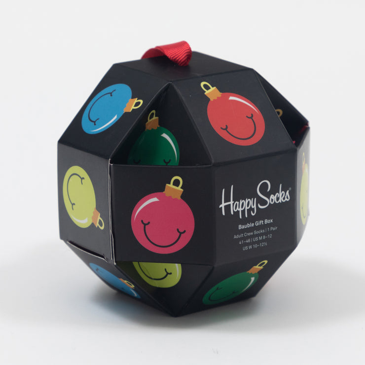 HAPPY SOCKS 1 Pack Bauble Christmas Socks Gift Box in BLACK