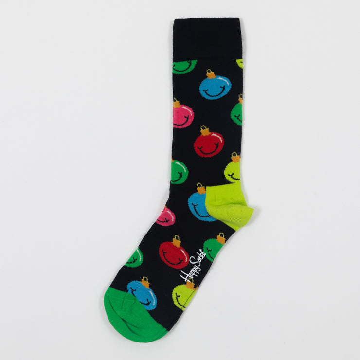HAPPY SOCKS 1 Pack Bauble Christmas Socks Gift Box in BLACK