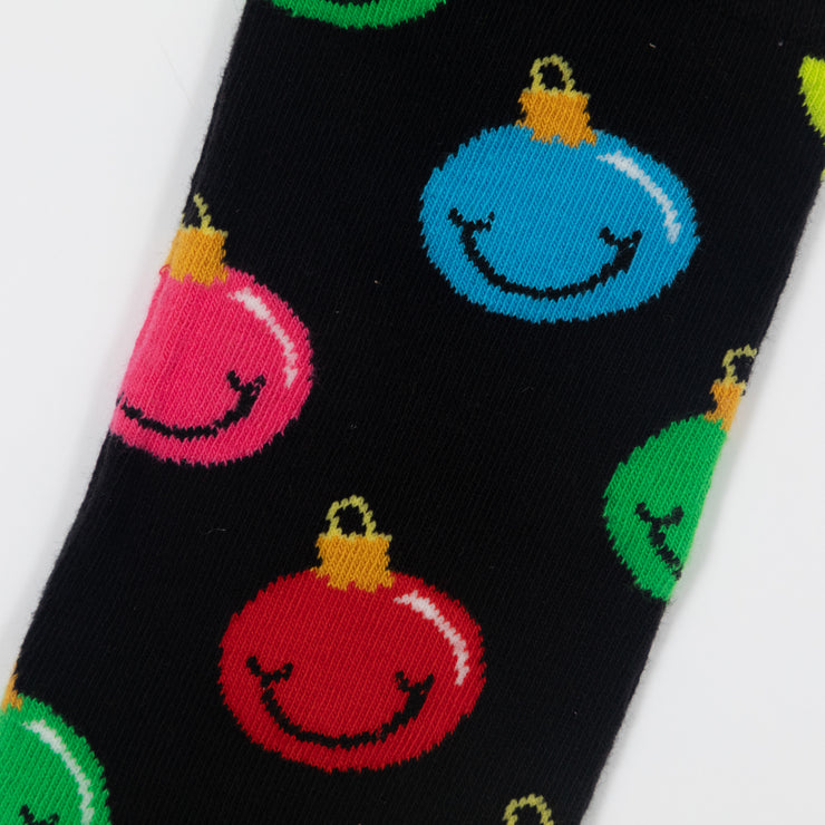 HAPPY SOCKS 1 Pack Bauble Christmas Socks Gift Box in BLACK