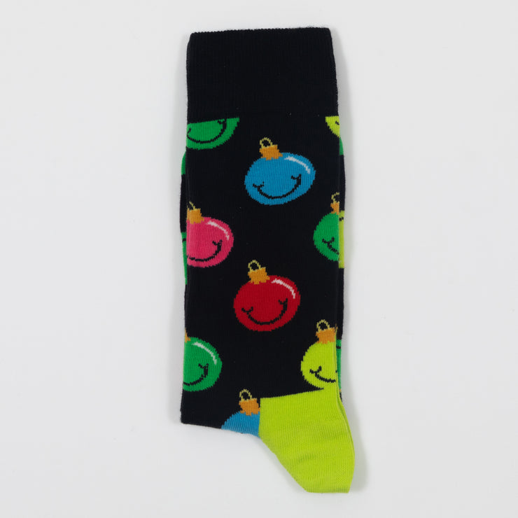 HAPPY SOCKS 1 Pack Bauble Christmas Socks Gift Box in BLACK