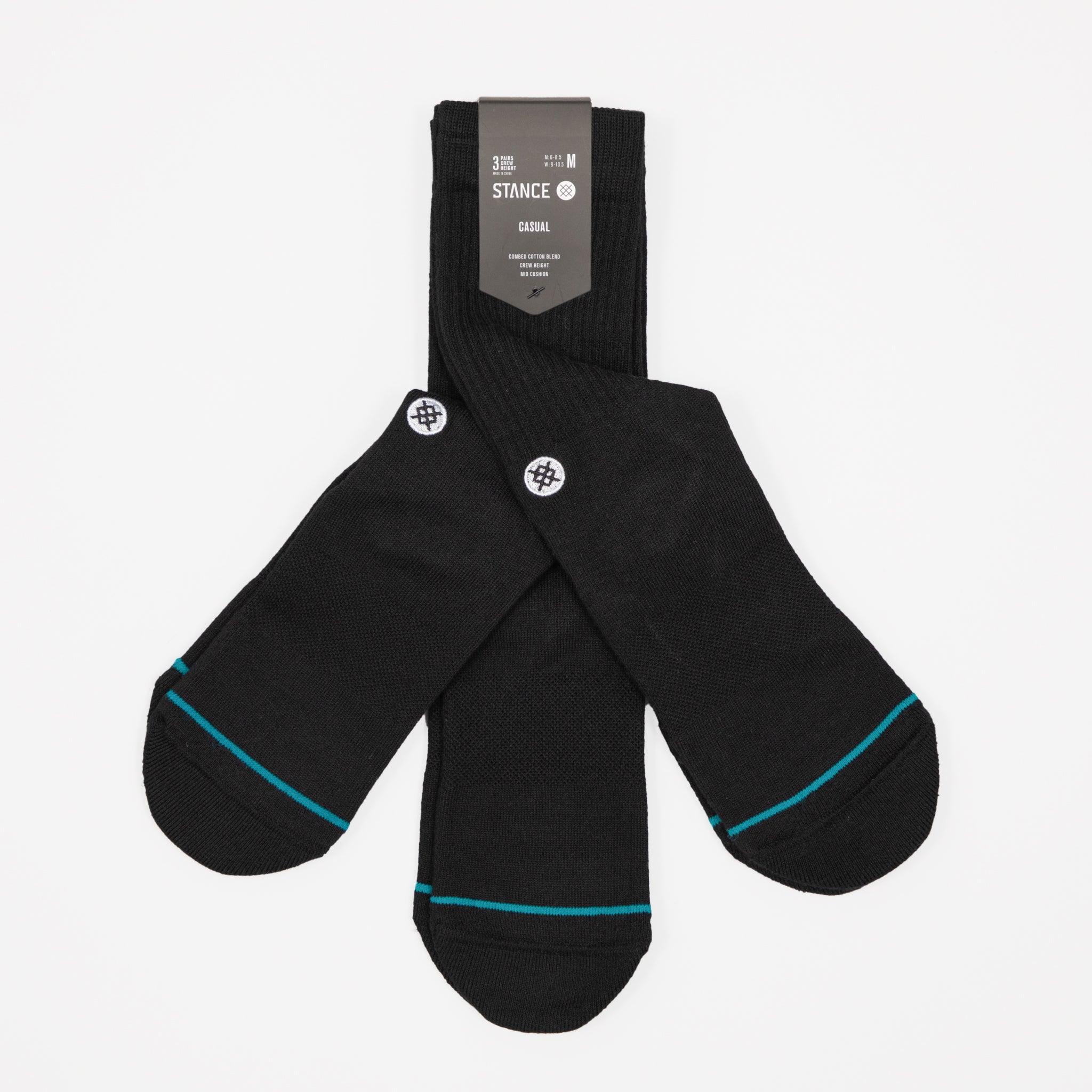 STANCE Icon 3 Pack Socks in BLACK