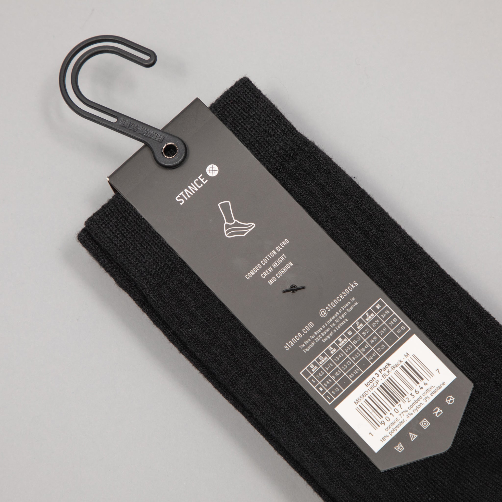 STANCE Icon 3 Pack Socks in BLACK