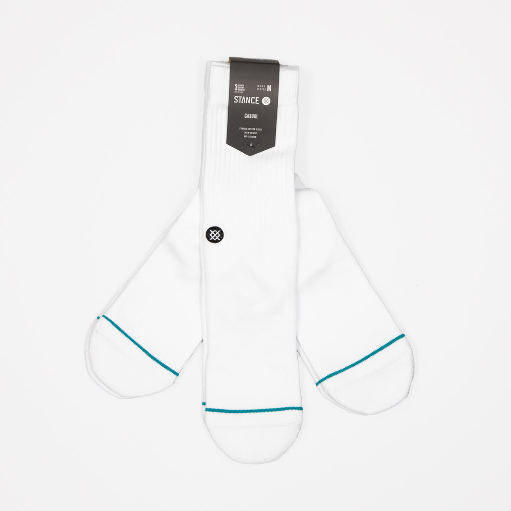 STANCE Icon 3 Pack Socks in WHITE