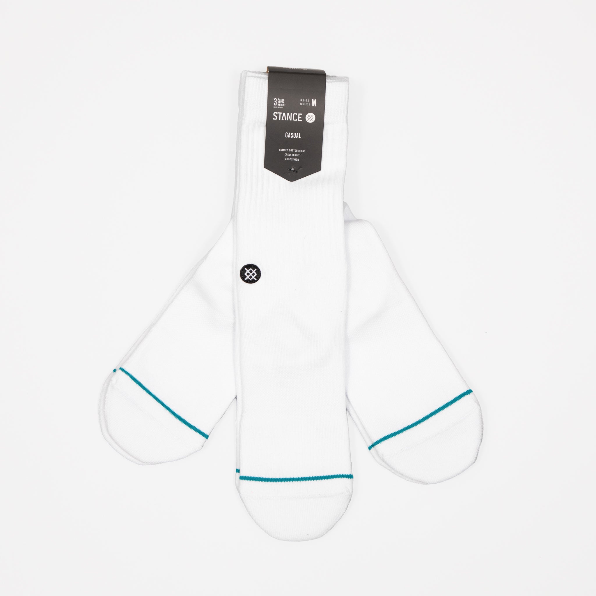 STANCE Icon 3 Pack Socks in WHITE