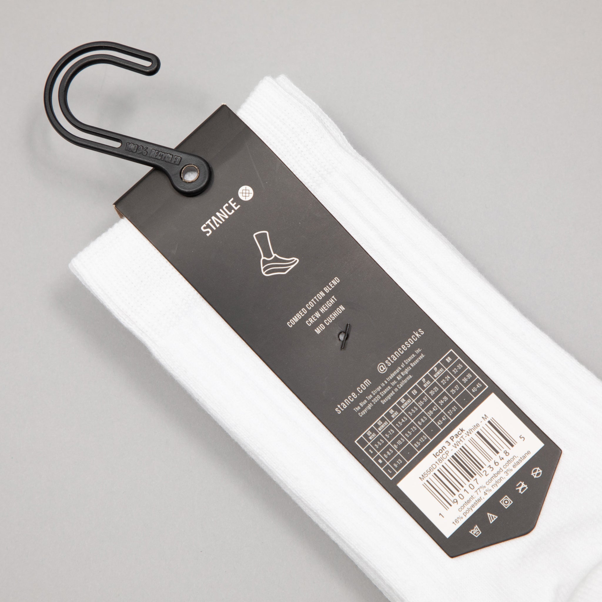 STANCE Icon 3 Pack Socks in WHITE