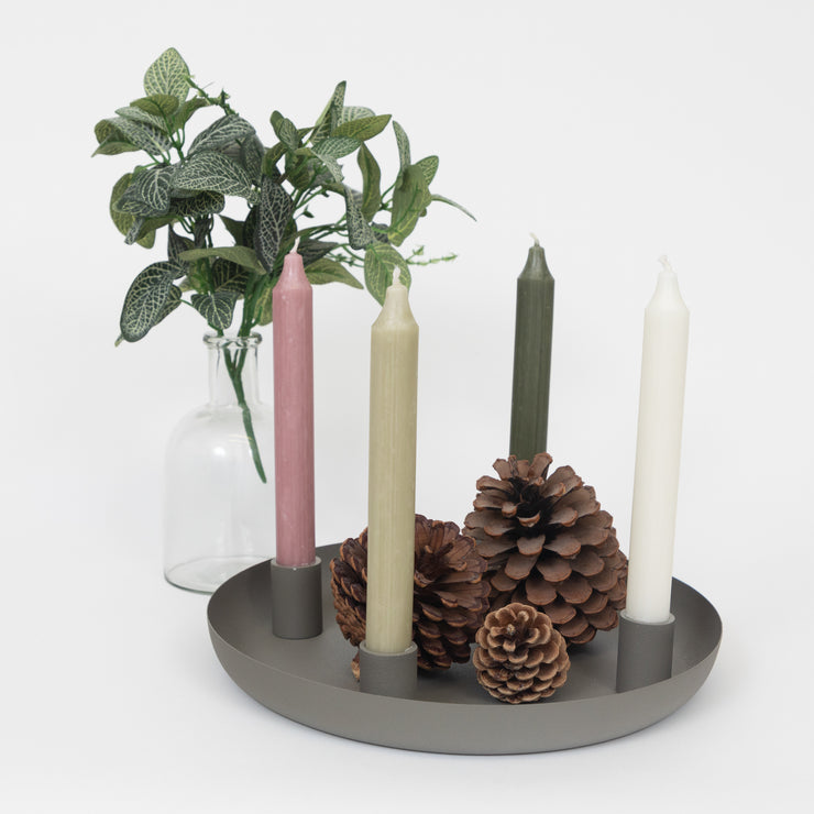 Ib Laursen Advent Candle Holder for 4 Dinner Candles in DUSTY GREEN