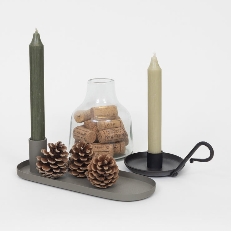 Ib Laursen Oval Dinner Candle Holder in DUSTY GREEN