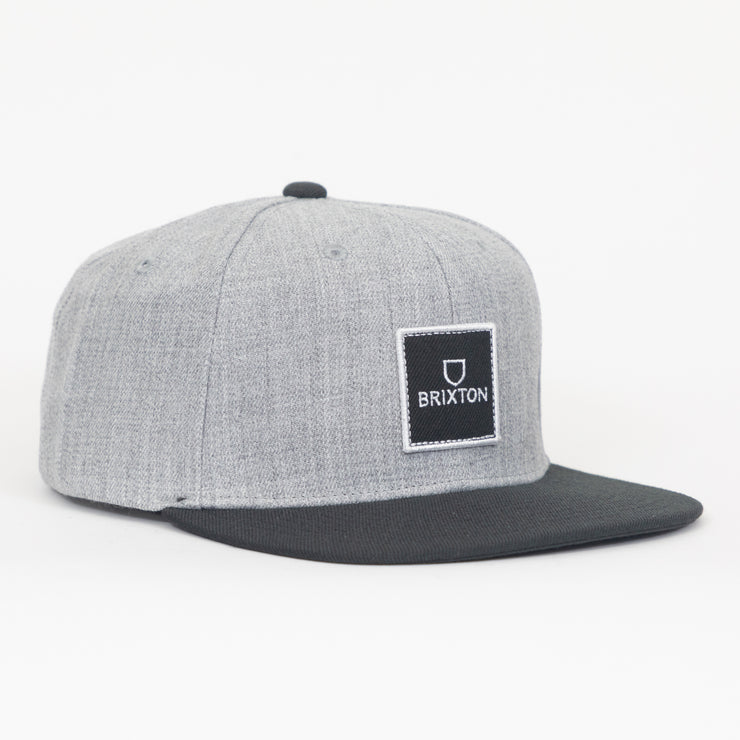BRIXTON Alpha Square MP Snapback in HEATHER GREY