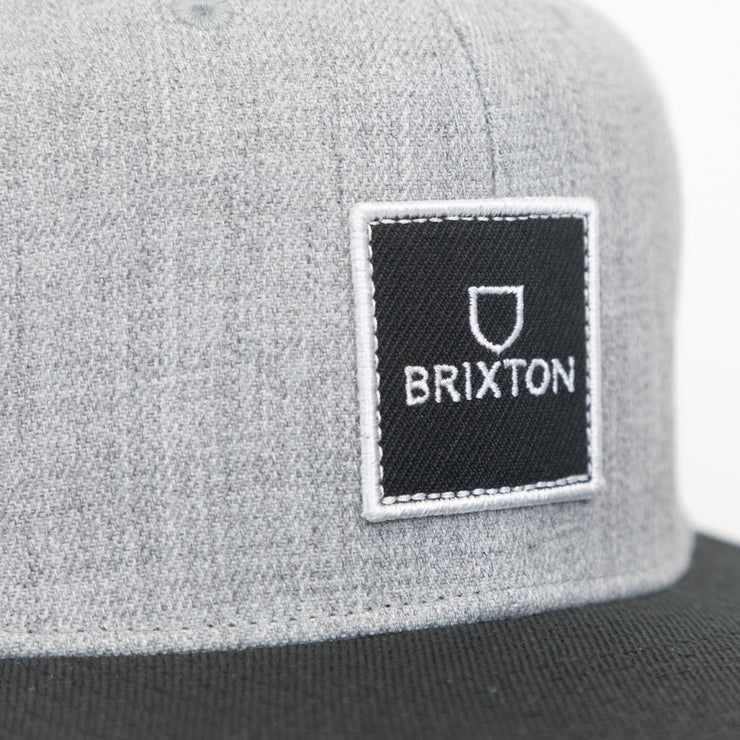 BRIXTON Alpha Square MP Snapback in HEATHER GREY