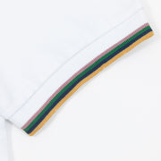 FARAH Alvin Tipped Collar Short Sleeve Polo Shirt in WHITE