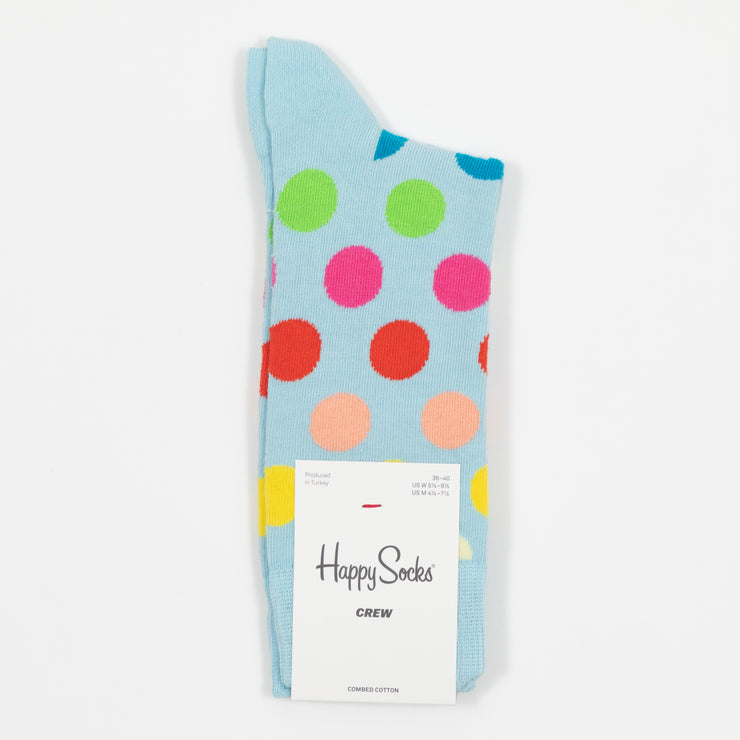 HAPPY SOCKS Big Dot Crew Socks in LIGHT BLUE