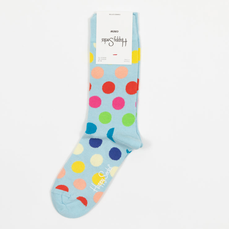 HAPPY SOCKS Big Dot Crew Socks in LIGHT BLUE