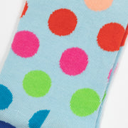 HAPPY SOCKS Big Dot Crew Socks in LIGHT BLUE