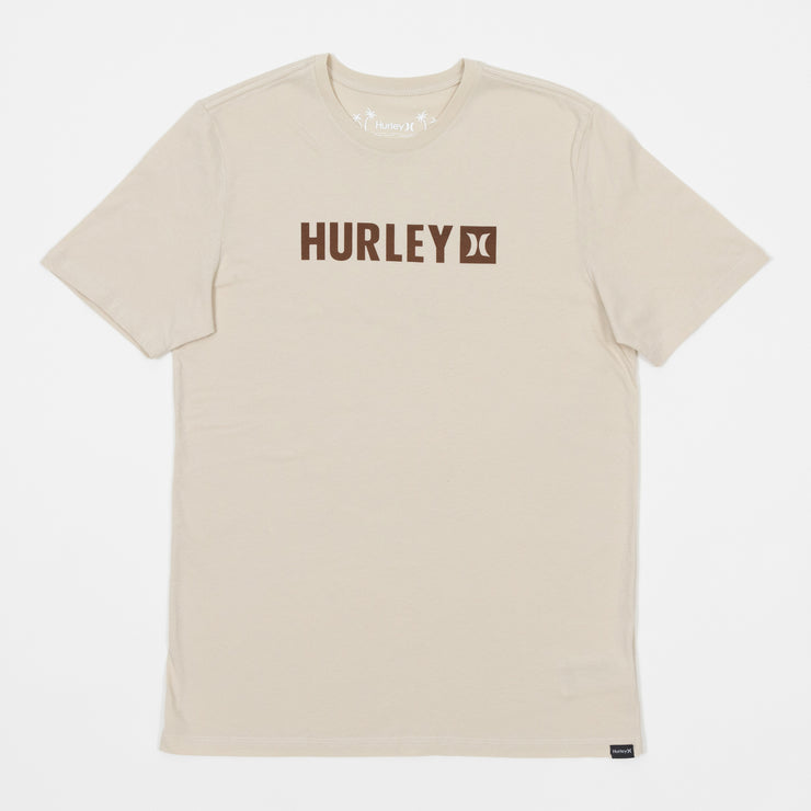 HURLEY Box Short Sleeve Logo T-Shirt in BEIGE