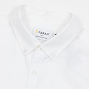 FARAH Brewer Slim Fit Organic Cotton Oxford Shirt in WHITE