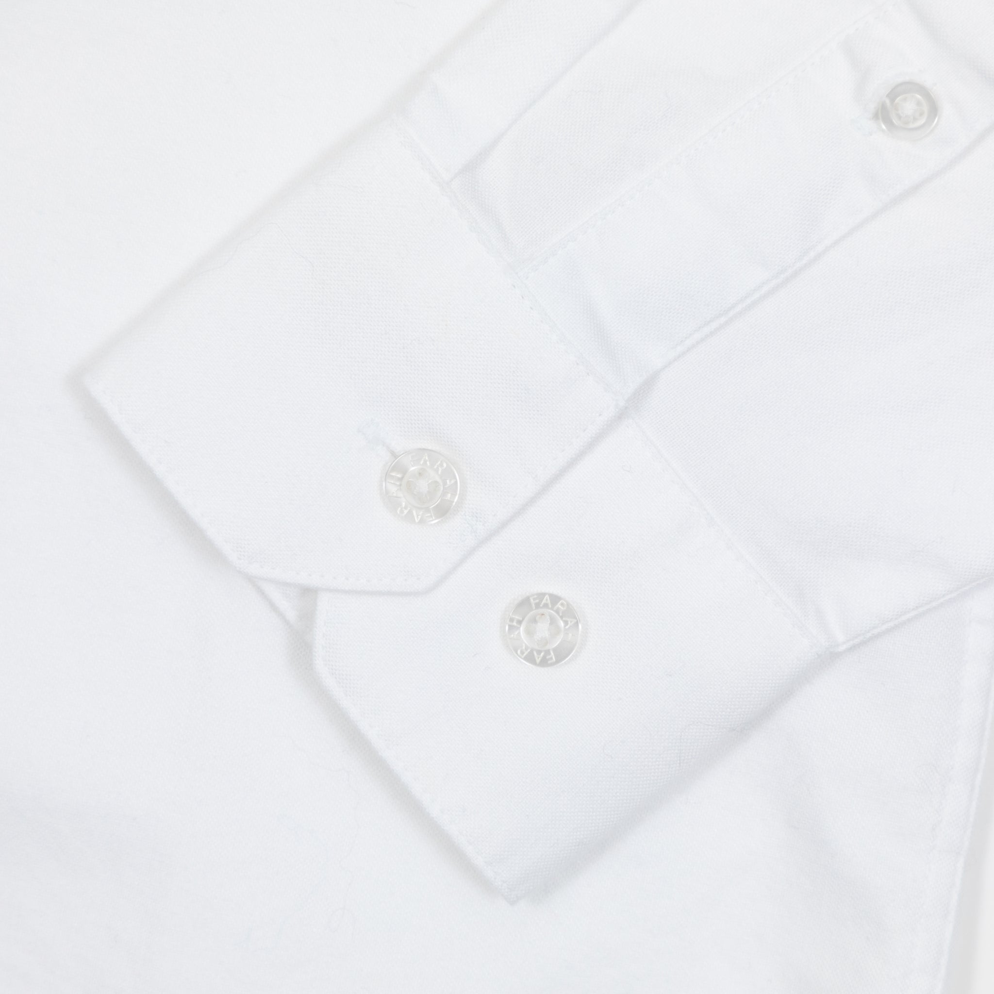 FARAH Brewer Slim Fit Organic Cotton Oxford Shirt in WHITE