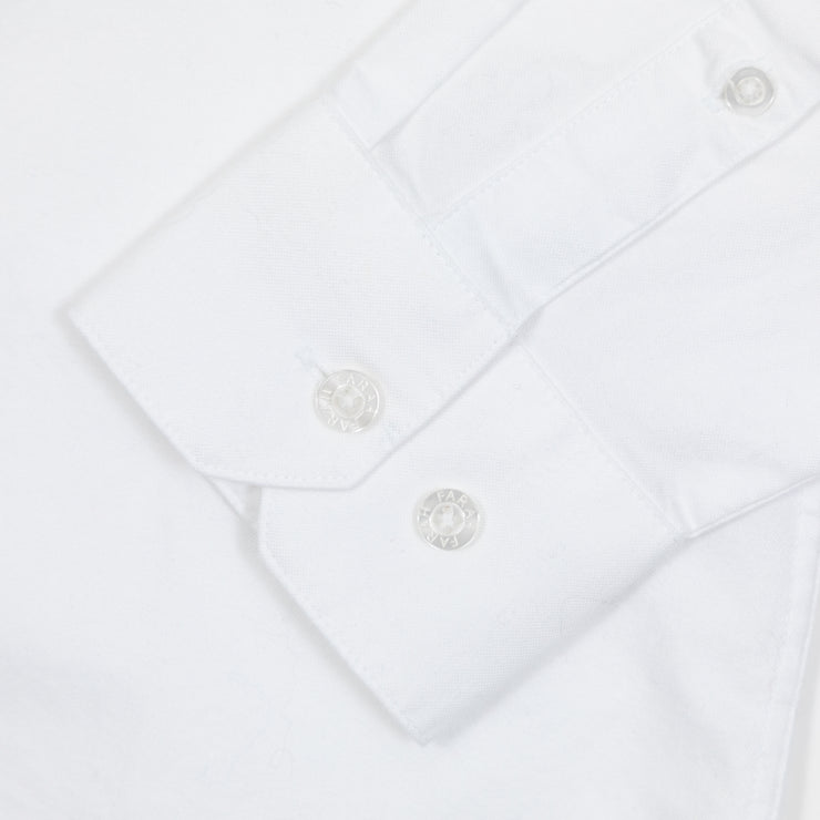 FARAH Brewer Slim Fit Organic Cotton Oxford Shirt in WHITE