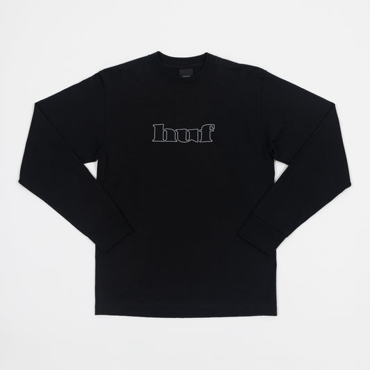 HUF Certificate Chest Logo Long Sleeve T-Shirt in BLACK