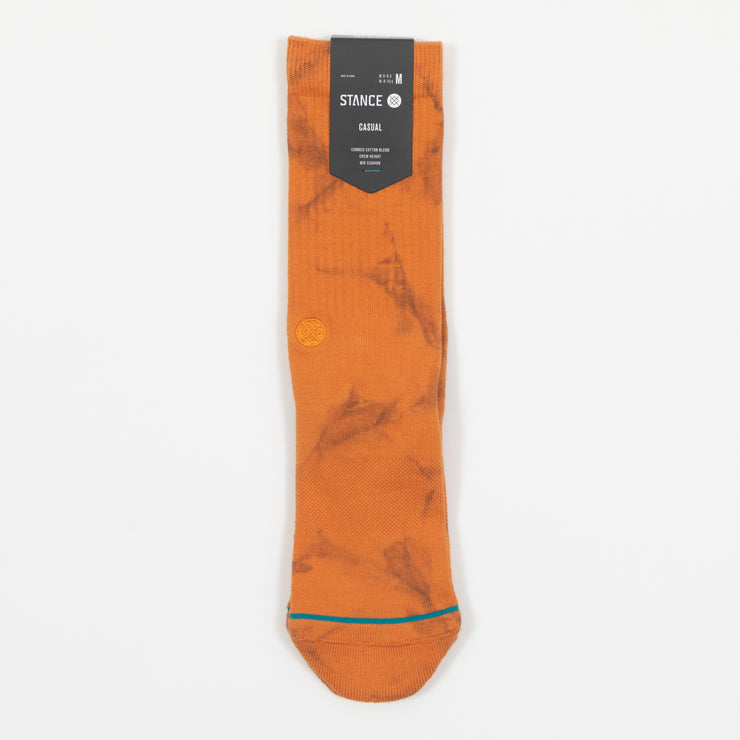 STANCE Claze Tie Dye Crew Socks in ORANGE