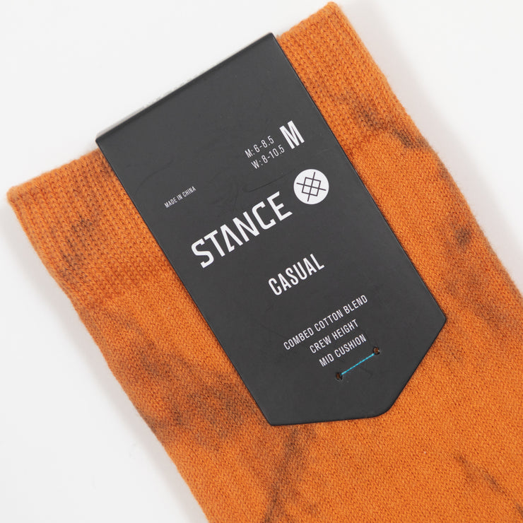 STANCE Claze Tie Dye Crew Socks in ORANGE