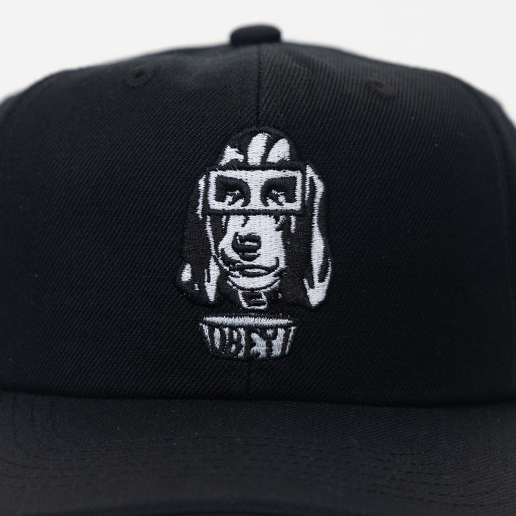 OBEY Dawg 6 Panel Classic Snapback Cap in BLACK