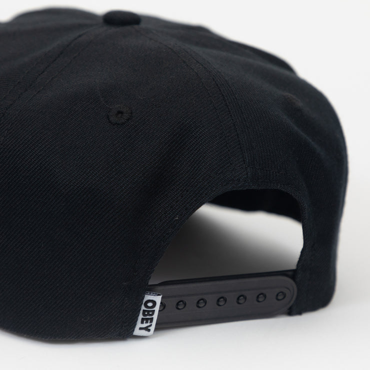 OBEY Dawg 6 Panel Classic Snapback Cap in BLACK
