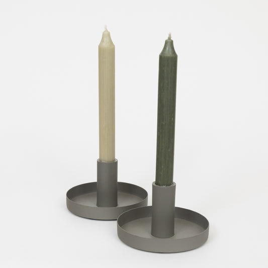 Ib Laursen Dinner Candle Holder in DUSTY GREEN - Pack of 2