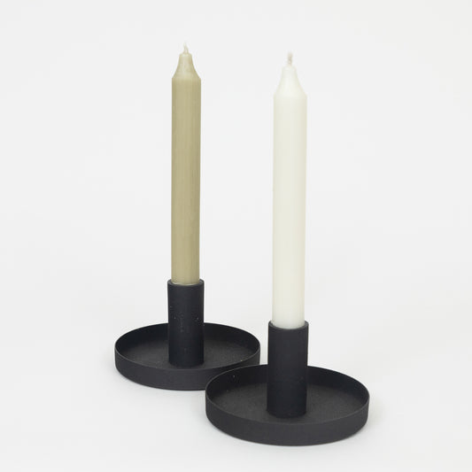 Ib Laursen Dinner Candle Holder in BLACK - Pack of 2