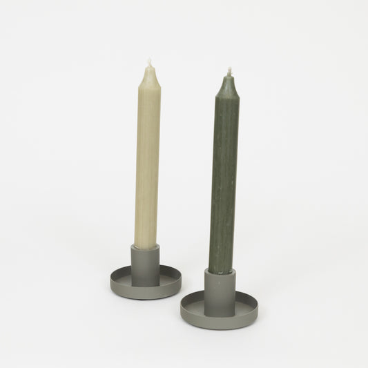 Ib Laursen Dinner Candle Holder in DUSTY GREEN - Pack of 2