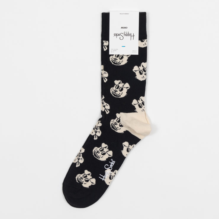 HAPPY SOCKS Dog Print Socks in BLACK
