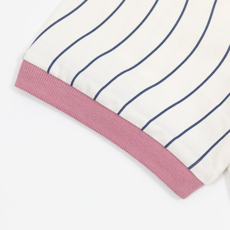 FILA Ellery Wave Stripe Polo Shirt in CREAM & PINK