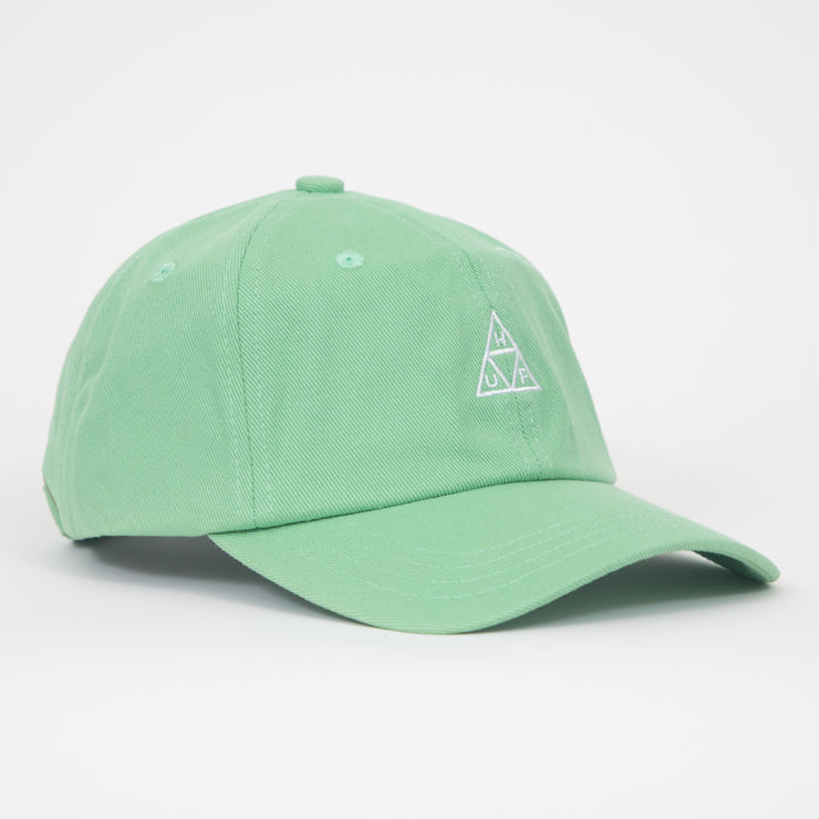 HUF Essentials Triple Triangle Logo 6 Panel Cap in BASIL GREEN