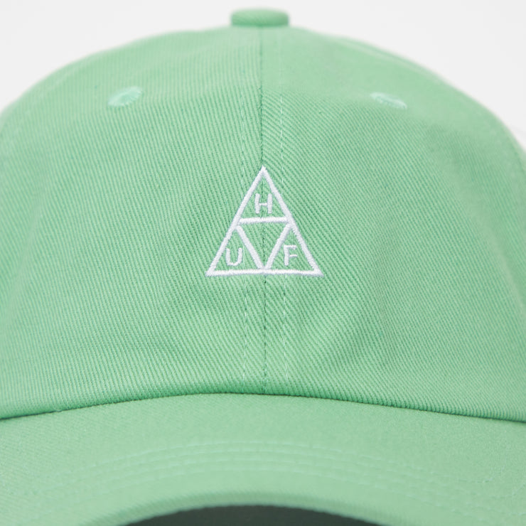 HUF Essentials Triple Triangle Logo 6 Panel Cap in BASIL GREEN