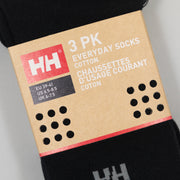 HELLY HANSEN Everyday Cotton Sport 3 Pack Socks in BLACK