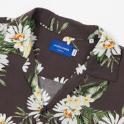 JACK & JONES Floral Resort Short Sleeve Shirt in BROWN