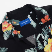 JACK & JONES Floral Resort Short Sleeve Shirt in NAVY