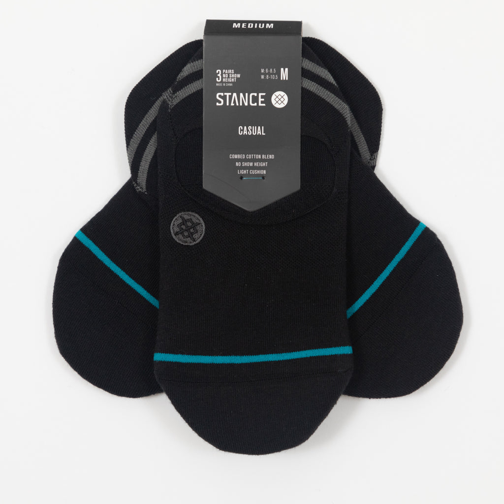 STANCE 3 Pack No Show Socks in BLACK
