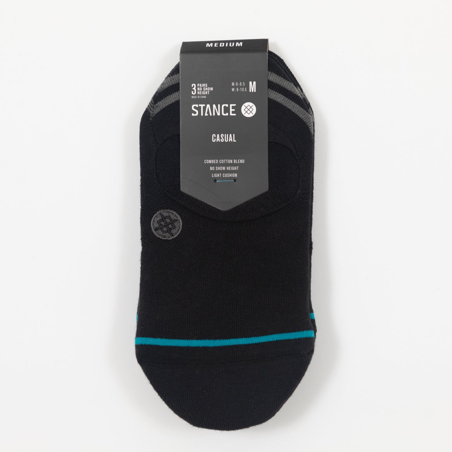 STANCE 3 Pack No Show Socks in BLACK