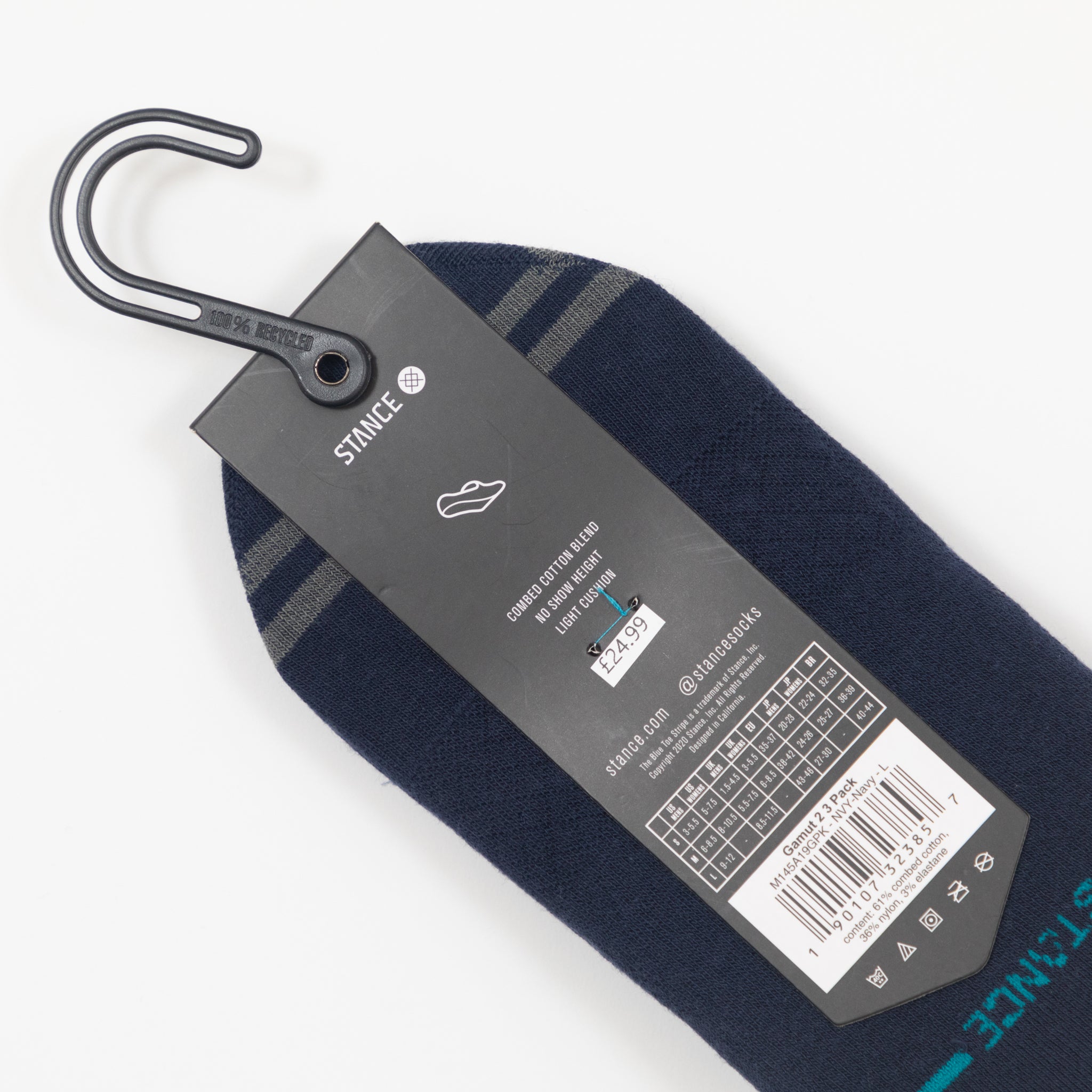 STANCE 3 Pack No Show Socks in NAVY