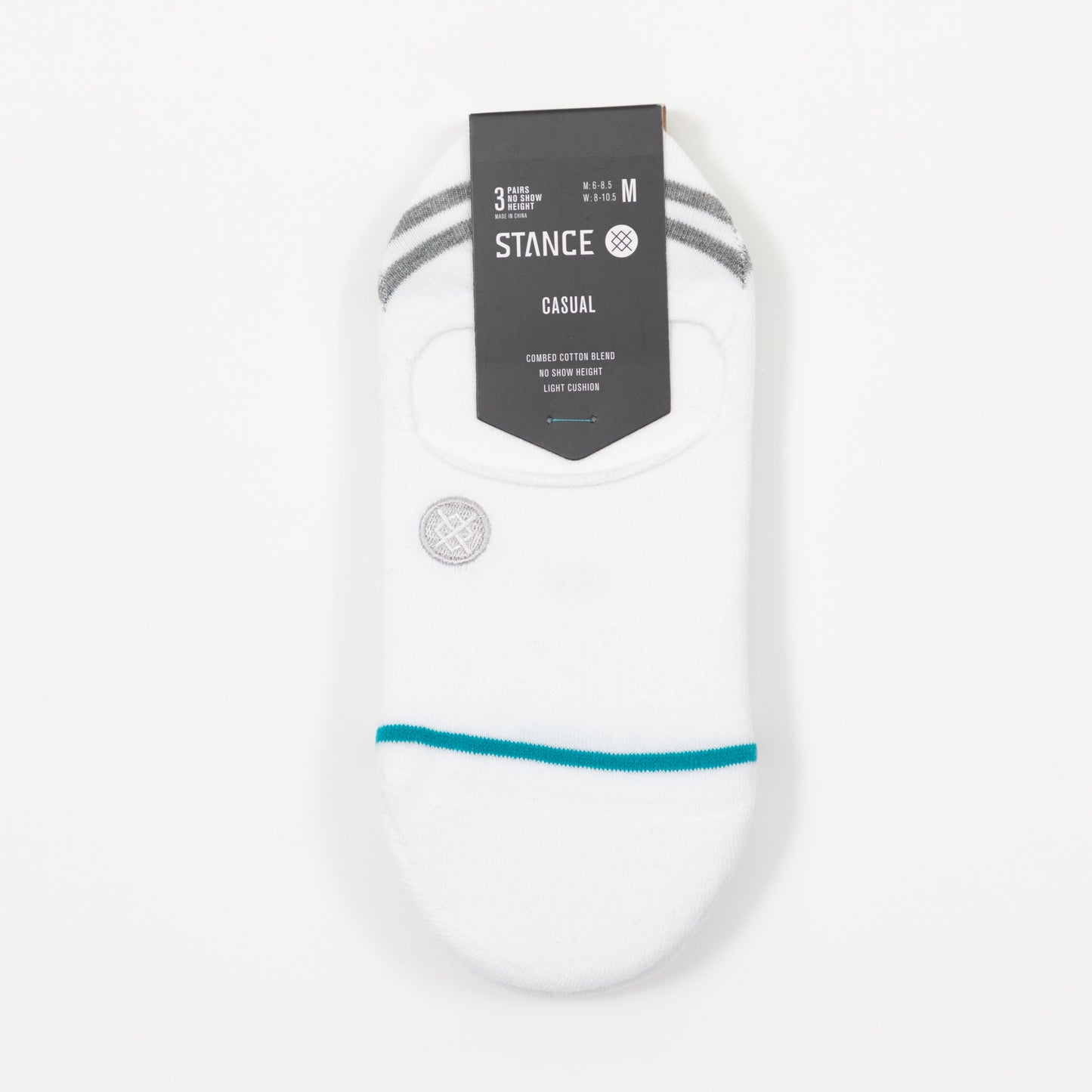 STANCE 3 Pack No Show Socks in WHITE