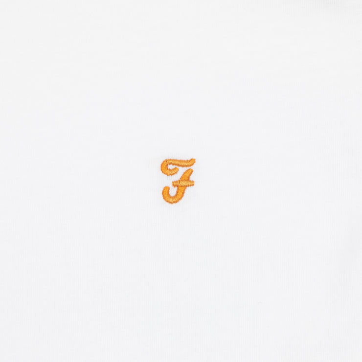 FARAH Groves Ringer Organic Cotton T-Shirt in WHITE