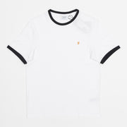 FARAH Groves Ringer Organic Cotton T-Shirt in WHITE