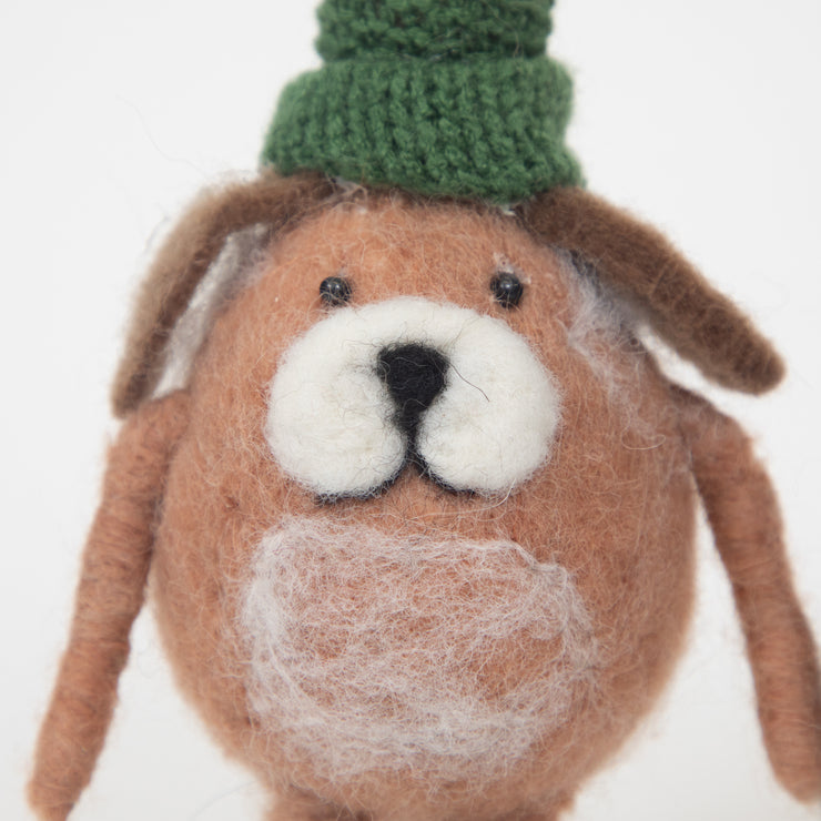 Hagen Hound with Green Hat Christmas Ornament