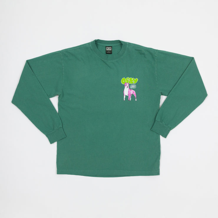 OBEY Heavy Sound Long Sleeve T-Shirt in GREEN