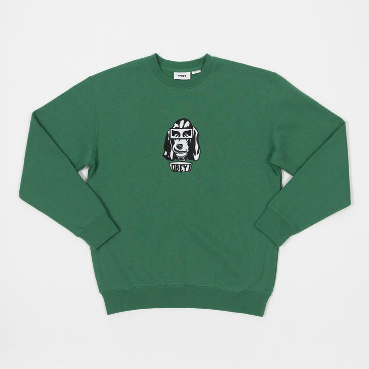 OBEY Hound Crew Sweatshirt in PALM LEAF