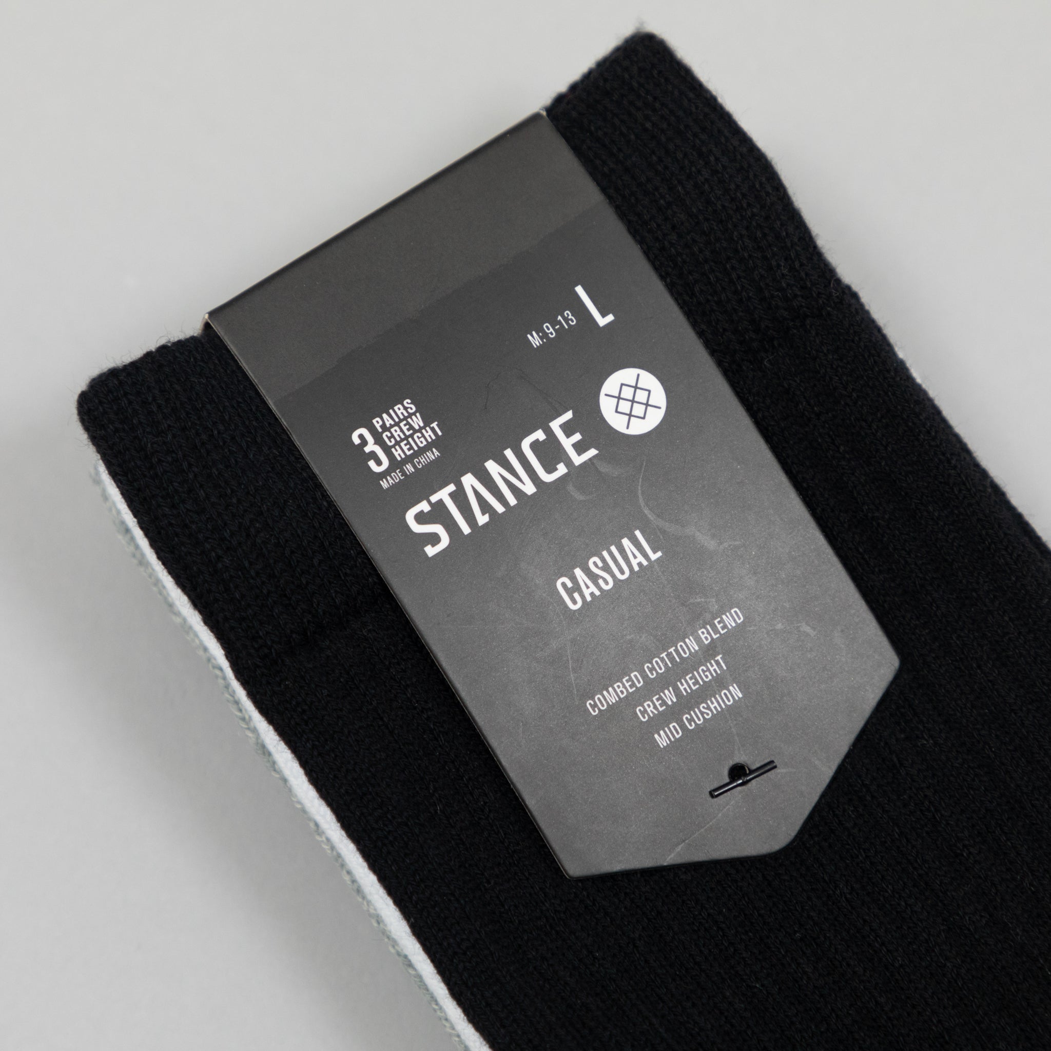STANCE Icon 3 Pack Socks in BLACK, WHITE & GREY