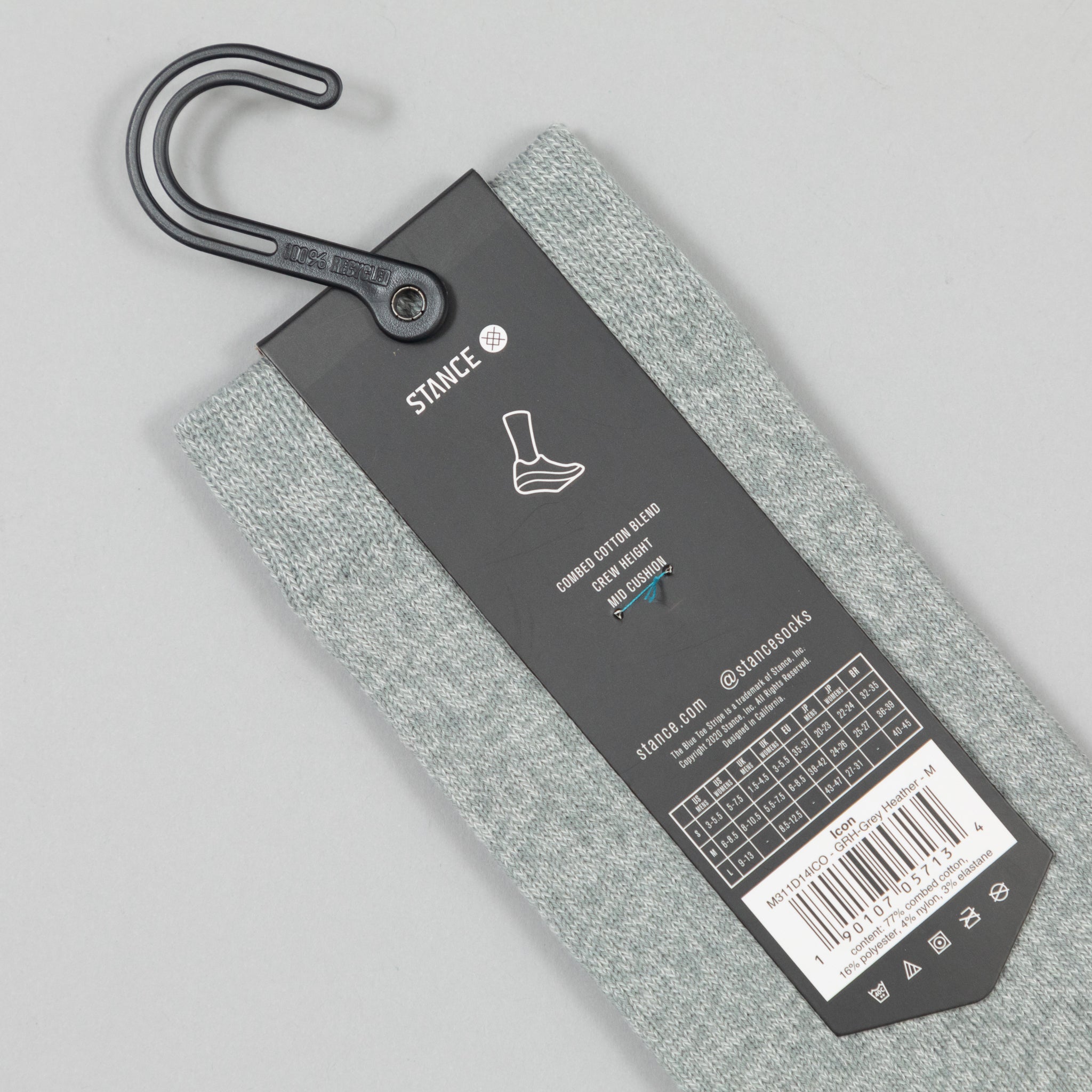 STANCE Icon Classic Crew Socks in GREY