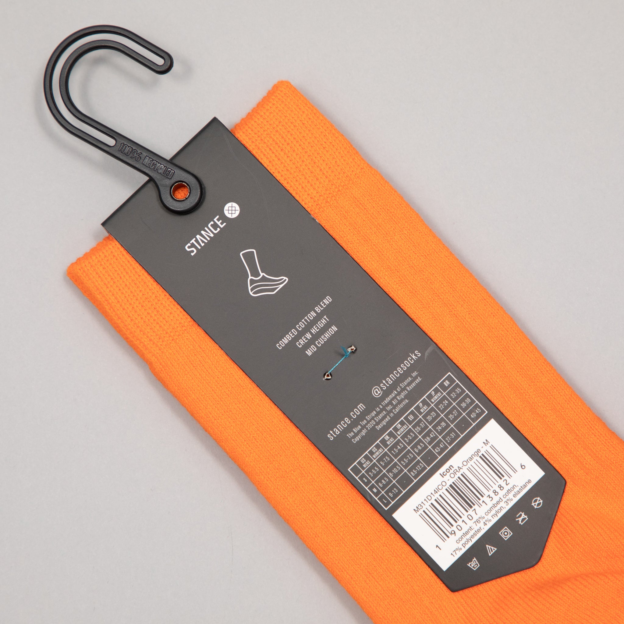STANCE Icon Classic Crew Socks in ORANGE