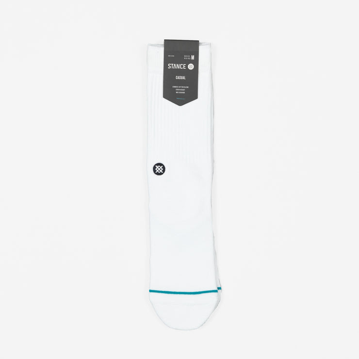 STANCE Icon Classic Crew Socks in WHITE